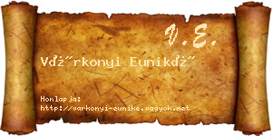 Várkonyi Euniké névjegykártya